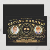  retro Kinder foto bruiloft uitnodigingen Folie (Voorkant / Achterkant)