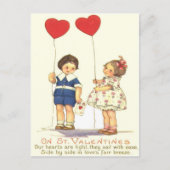  Retro Kinder Hartballonnen Valentijn Kaart (Voorkant)