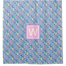 Retro Kinder kleurrijke geometrische monogram