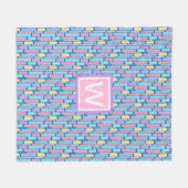 Retro Kinder kleurrijke geometrische monogram Fleece Deken (Voorkant (Horizontaal))