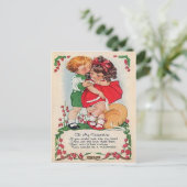 Retro Kinder Knuffelen Harten Valentijn Kaart (Staand voorkant)