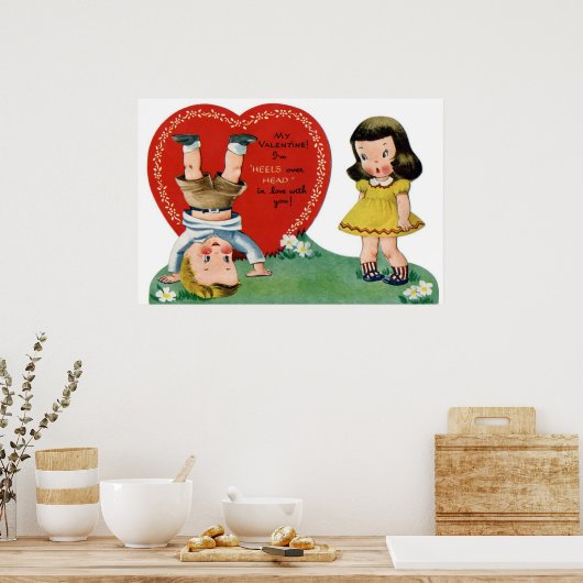 Retro  kinder Valentijn poster (Keuken)