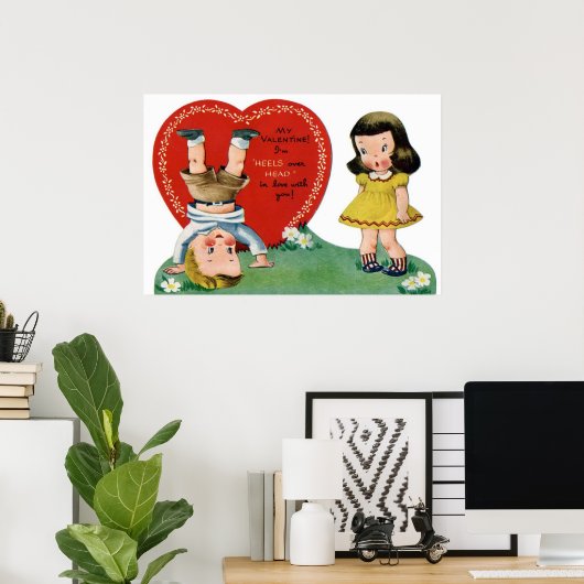 Retro  kinder Valentijn poster (Thuiskantoor)