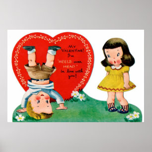 Retro kinder Valentijn poster