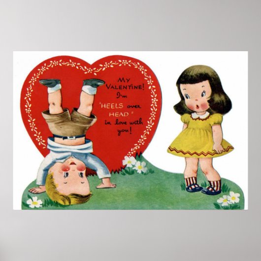 Retro  kinder Valentijn poster (Voorkant)