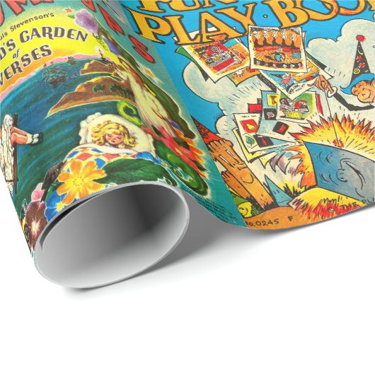 RETRO KINDERBOEKEN INPAKPAPIER (Rol Hoek)