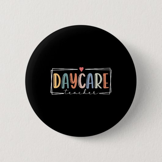 Retro kinderdagverblijf leraar terug naar school ronde button 5,7 cm (Voorkant)