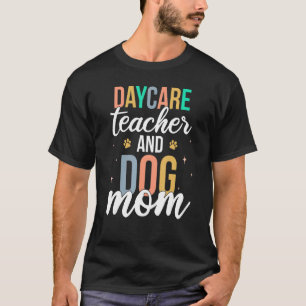 Retro kinderdagverblijf lerares en hond moeder Ee T-shirt