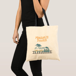 Retro Kinderen Trein Naam Bibliotheek Boek Tote Ta Bag