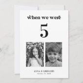 Retro kinderfoto's 5x7 huwelijks tafelnummer  (Voorkant)