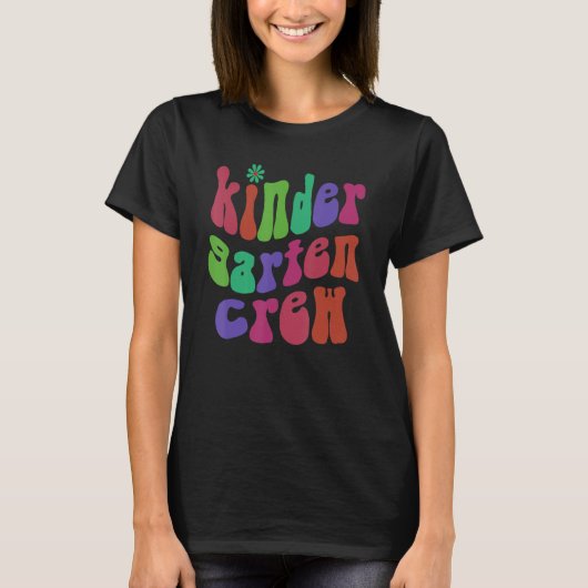 Retro Kindergarten Crew Hallo Kinder Pink T-shirt (Voorkant)