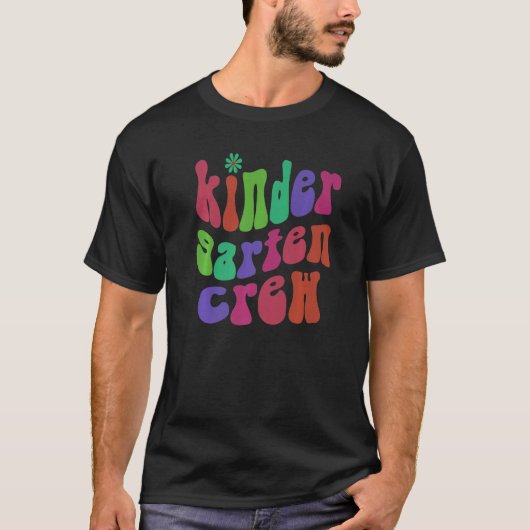 Retro Kindergarten Crew Hallo Kinder Pink T-shirt (Voorkant)