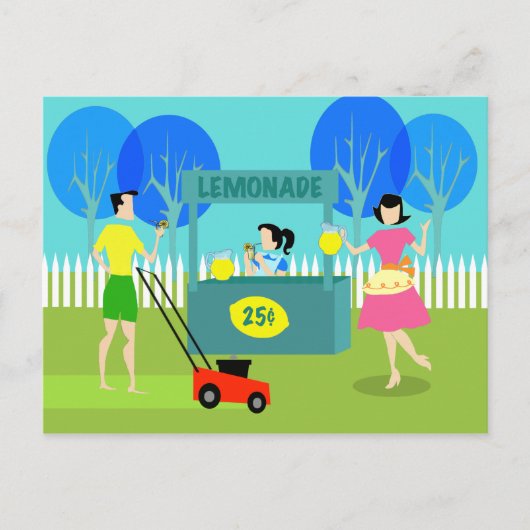 Retro Kinderlimonade Stand Briefkaart (Voorkant)