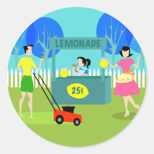 Retro Kinderlimonade Stand Stickers