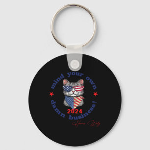 Retro Kinderloze Cat Lady Mind Your Own D-M Sleutelhanger
