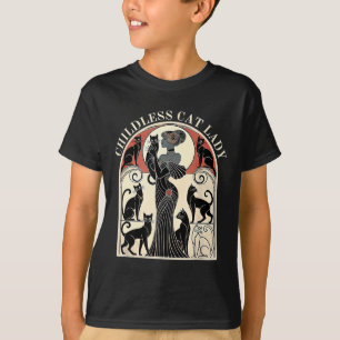 Retro Kinderloze Kat Dames Kat Karma T-shirt