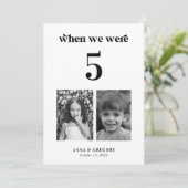 Retro Kindertijd Afbeeldingen 5x7 Trouwtafel Numme Kaart (Staand voorkant)