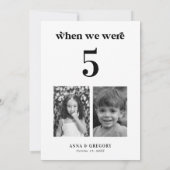 Retro Kindertijd Afbeeldingen 5x7 Trouwtafel Numme Kaart (Achterkant)