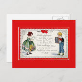 Retro KinderValentijn Feestdagenkaart (Voorkant / Achterkant)