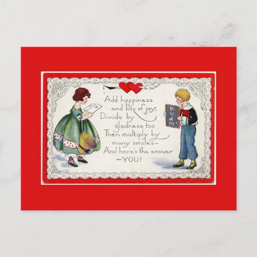 Retro KinderValentijn Feestdagenkaart (Voorkant)