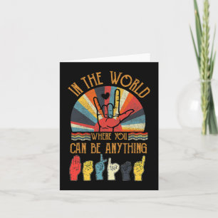 Retro Kindness Autisme Awareness Maand ASL Kaart