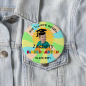 Retro Kindy afstudeerbadge foto aangepaste knop Ronde Button 4,0 Cm (In situ)
