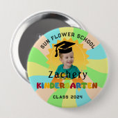 Retro Kindy afstudeerbadge foto aangepaste knop Ronde Button 4,0 Cm (Voorkant /achterkant)