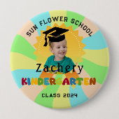 Retro Kindy afstudeerbadge foto aangepaste knop Ronde Button 4,0 Cm (Voorkant)