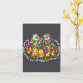 Retro King Cake Coquette Bow Beads Happy Mardi Gra Kaart (Gele Bloem)