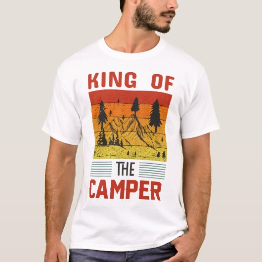 Retro King of the Camper Camping Tee T-shirt (Voorkant)