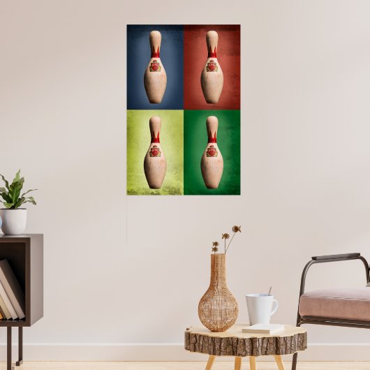 Retro King Pins, Bowling Art Poster (Woonkamer 3)