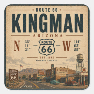 Retro Kingman Arizona Route 66 Sticker
