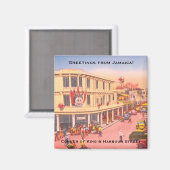 Retro Kingston, Jamaica (King & Harbour Street) Magneet (Voorkant / Achterkant)