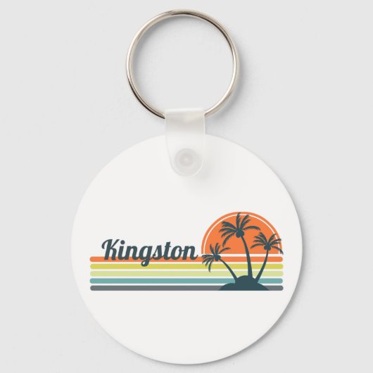Retro Kingston Sunset Sleutelhanger (Voorkant)
