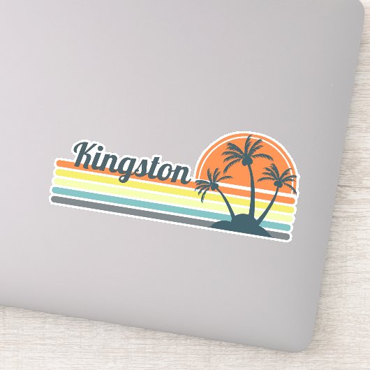 Retro Kingston Sunset Sticker (Detail)