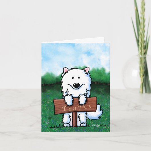 Retro KiniArt Samoyed Bedankkaart (Voorkant)