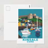 Retro Kinsale Cork Ierland Iers kustdorp Briefkaart (Voorkant / Achterkant)