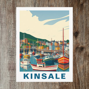 Retro Kinsale Cork Ierland Reisansichtkaart Briefkaart
