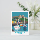 Retro Kinsale Cork Ireland Irish Coastal Village Briefkaart (Staand voorkant)