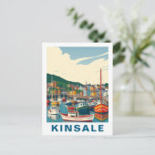 Retro Kinsale Cork Ireland Travel Postcard Briefkaart (Staand voorkant)