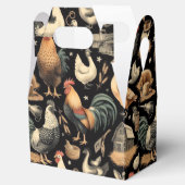 Retro Kip Boerderij Patroon Bedankdoosjes (Geopend)