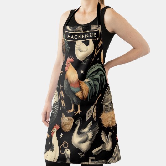 Retro Kip Boerderij Patroon Schort (Insitu)