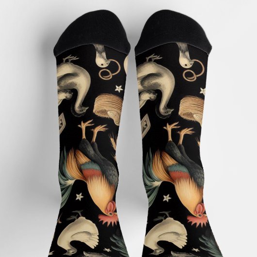 Retro Kip Boerderij Patroon Sokken (Top)