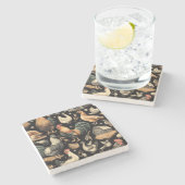 Retro Kip Boerderij Patroon Stenen Onderzetter (Zijkant)