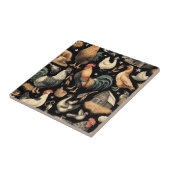 Retro Kip Boerderij Patroon Tegeltje (Zijkant)