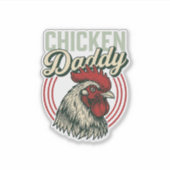 Retro Kip Daddy Haan Shirt Ontwerp_1 Sticker (Voorkant)