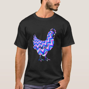Retro Kip Jaren 90 Vaporwave Tie-Dye Kunst Kip T-shirt