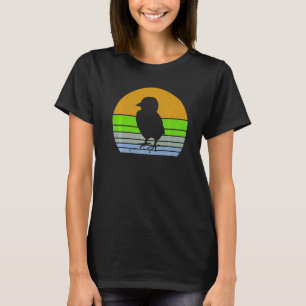 Retro Kip Retro Kuiken Silhouet Boerderij Dier T-shirt