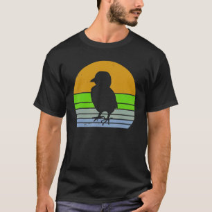 Retro Kip Retro Kuiken Silhouet Boerderij Dier T-shirt