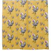 Retro Kippen Douchegordijn (Voorkant)